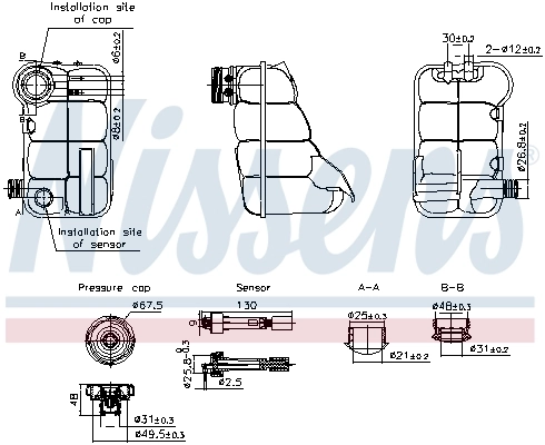 Tanque de expansão do sistema de esfriamento para BMW 3 E30
