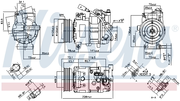890048 Nissens Compressor de aparelho de ar condicionado