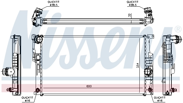 Radiador de esfriamento de motor 60817 Nissens