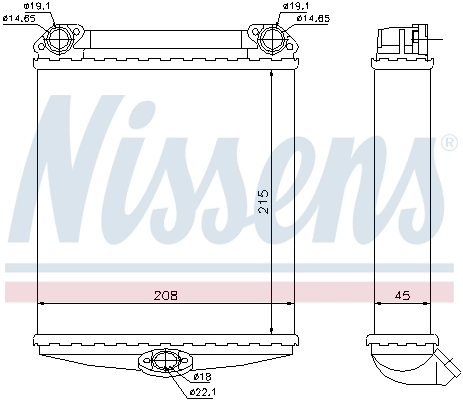 Radiador de forno (de aquecedor) Nissens 72001