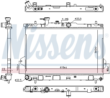 Radiador de esfriamento de motor 67481 Nissens
