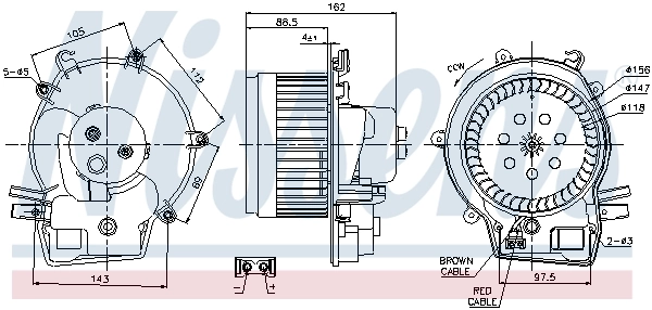 Motor de ventilador de forno (de aquecedor de salão) 87111 Nissens