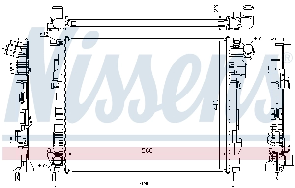 Radiador de esfriamento de motor 63122 Nissens