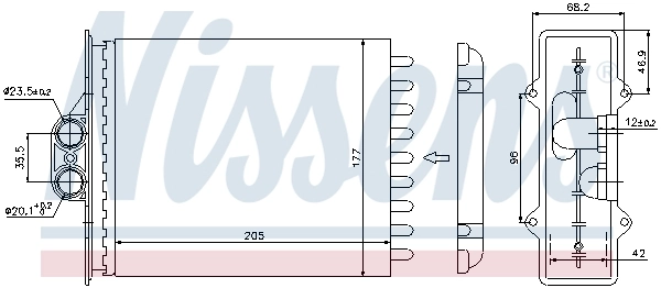 Radiador de forno (de aquecedor) Nissens 72657