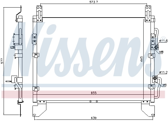 Radiador de aparelho de ar condicionado Nissens 940805