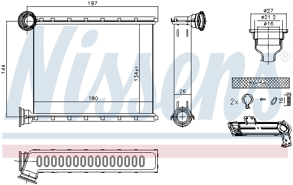 73345 Nissens Radiador de forno (de aquecedor)
