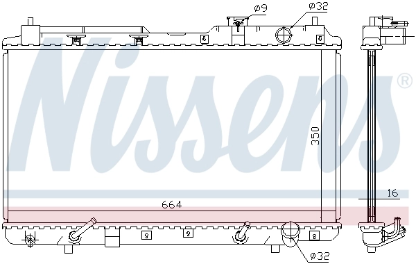 Radiador de esfriamento de motor 681021 Nissens