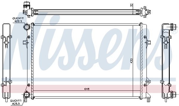 Radiador de esfriamento de motor 65307 Nissens