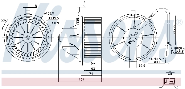 Motor de ventilador de forno (de aquecedor de salão) Nissens 87068