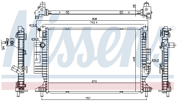 Radiador de esfriamento de motor 606215 Nissens