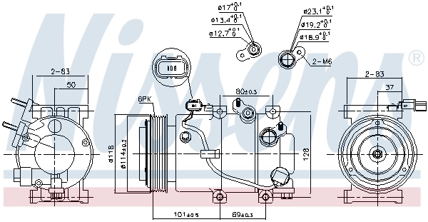 Compressor de aparelho de ar condicionado 890174 Nissens