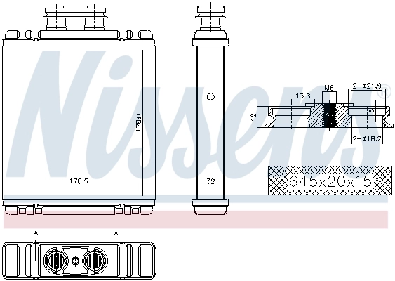 Radiador de forno (de aquecedor) Nissens 73997