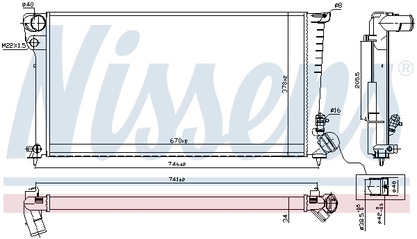 Radiador de esfriamento de motor Nissens 61326A