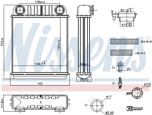  Radiador de forno (de aquecedor) Smart FORFOUR hatchback (453) (2014 - 2026) 