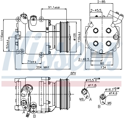 Compressor de aparelho de ar condicionado 89233 Nissens