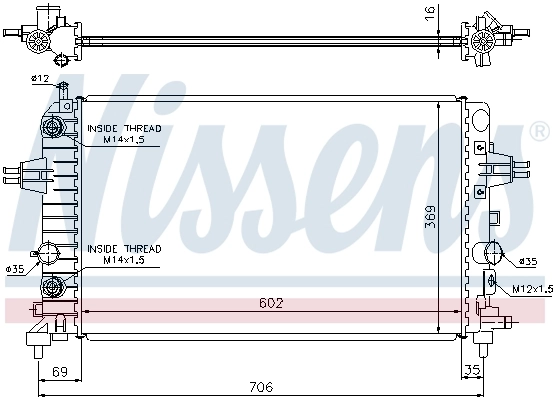 Radiador de esfriamento de motor Nissens 630702