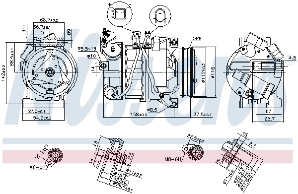 Compressor de aparelho de ar condicionado Nissens 89350 preço, a partir de 426,12 USD