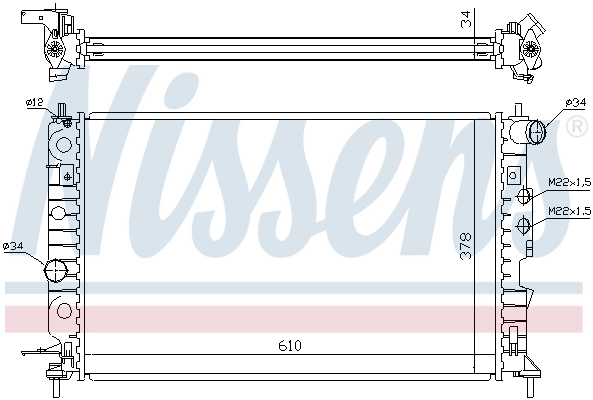 Radiador de esfriamento de motor Nissens 630121
