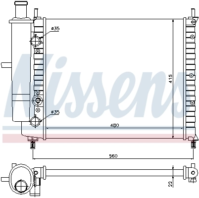 Radiador de esfriamento de motor 61779 Nissens