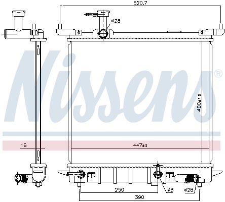 Radiador de esfriamento de motor 68755 Nissens