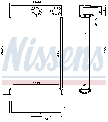 72669 Nissens Radiador de forno (de aquecedor)