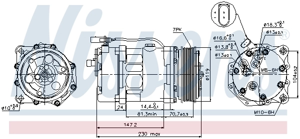 Compressor de aparelho de ar condicionado 89117 Nissens