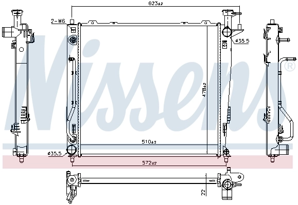 Radiador de esfriamento de motor 67465 Nissens
