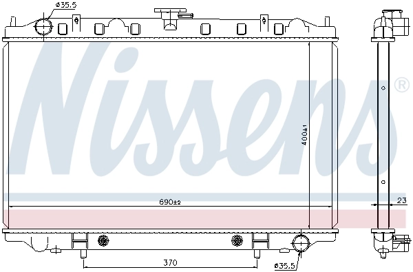 Radiador de esfriamento de motor 67352 Nissens