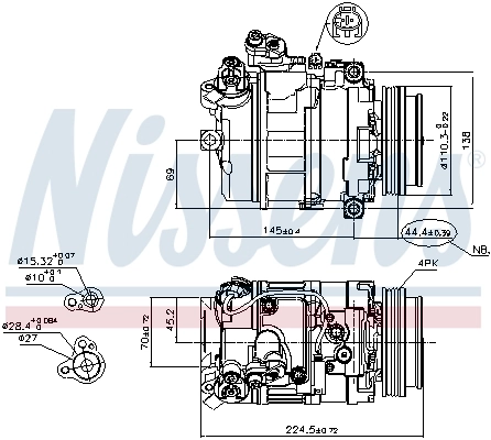 Compressor de aparelho de ar condicionado 89199 Nissens