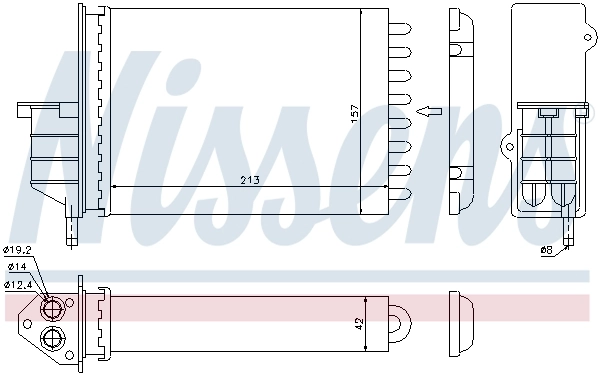 Radiador de forno (de aquecedor) Nissens 71450