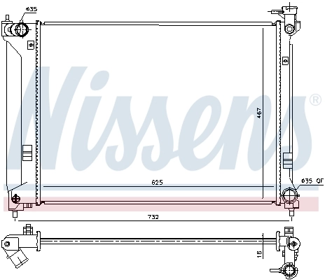 Radiador de esfriamento de motor 675064 Nissens