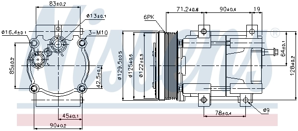 Compressor de aparelho de ar condicionado 89205 Nissens