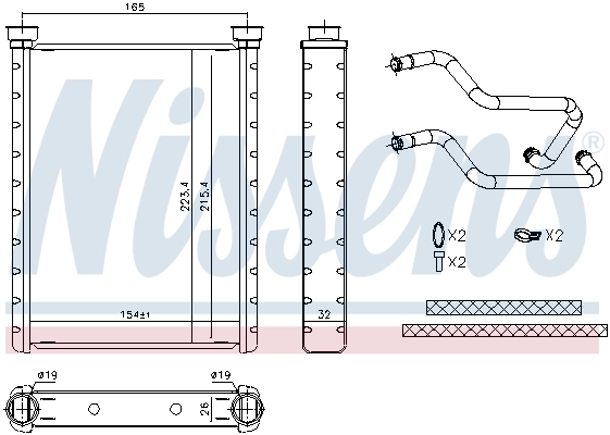 Radiador de forno (de aquecedor) Nissens 707178