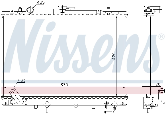 Radiador de esfriamento de motor Nissens 68154