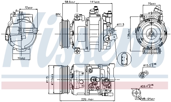 Compressor de aparelho de ar condicionado 89211 Nissens