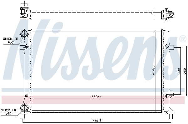 Radiador de esfriamento de motor Nissens 65277