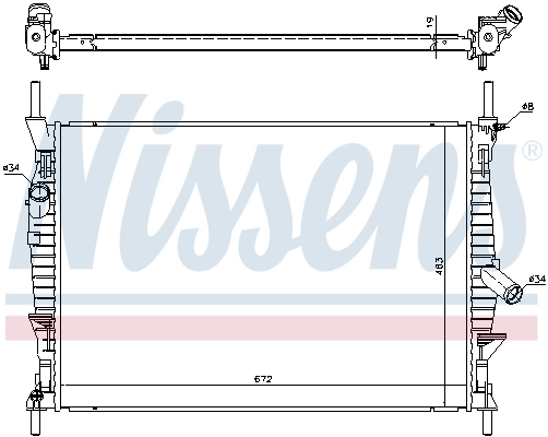Radiador de esfriamento de motor 69240 Nissens