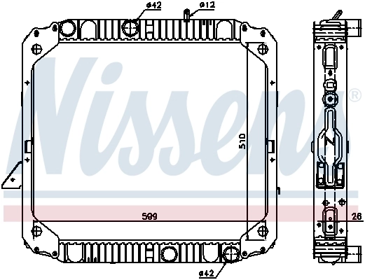 Radiador de esfriamento de motor 62747 Nissens