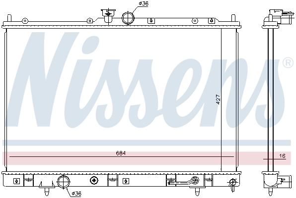 Radiador de esfriamento de motor 628976 Nissens