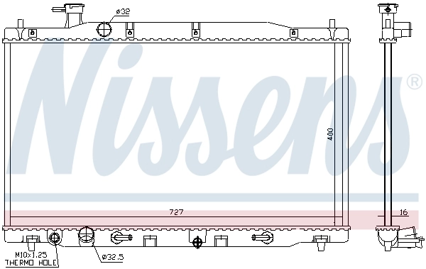 Radiador de esfriamento de motor Nissens 68139