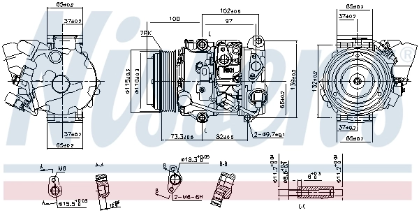 Compressor de aparelho de ar condicionado 890142 Nissens