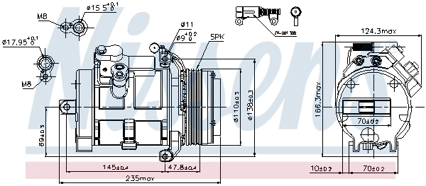 Compressor de aparelho de ar condicionado 89077 Nissens