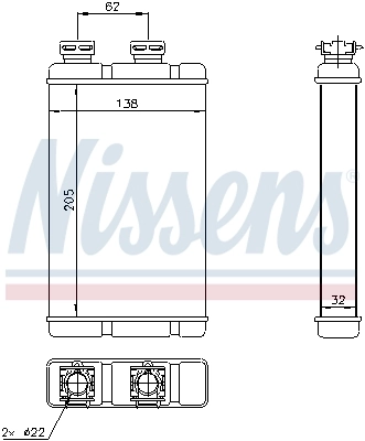 Radiador de forno (de aquecedor) Nissens 70513