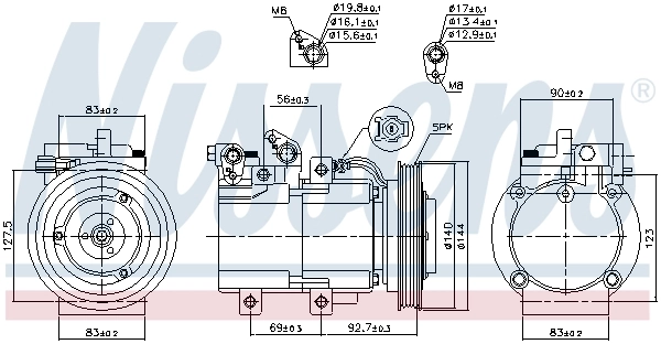 890182 Nissens Compressor de aparelho de ar condicionado