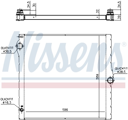 Radiador de esfriamento de motor Nissens 60825