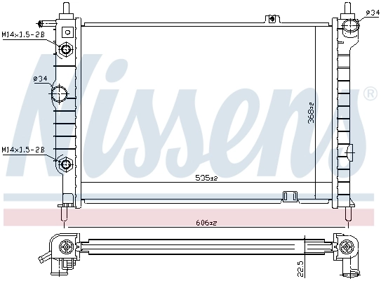 Radiador de esfriamento de motor 63061 Nissens
