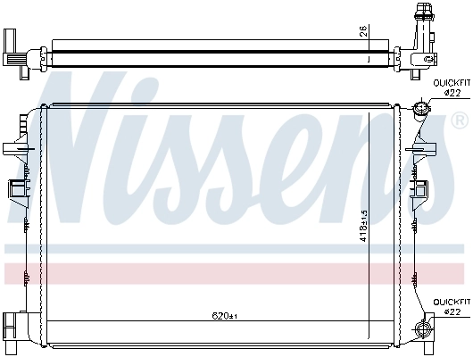 Radiador de esfriamento de motor 65328 Nissens