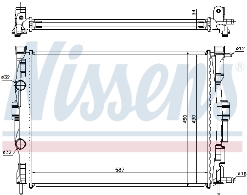 Radiador de esfriamento de motor 63769 Nissens
