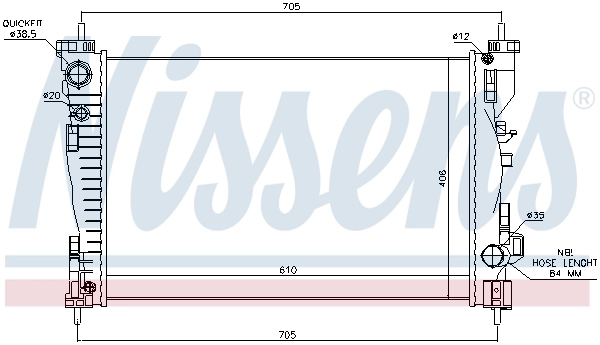 Radiador de esfriamento de motor 60064 Nissens