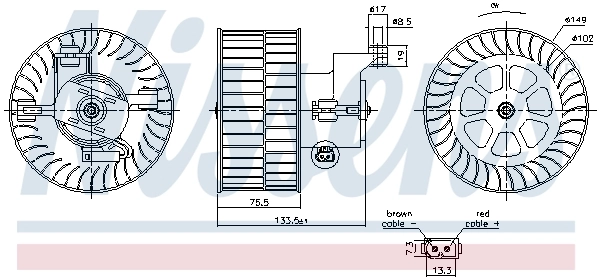 Motor de ventilador de forno (de aquecedor de salão) Nissens 87533